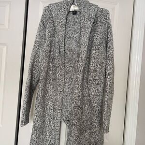 Lane Bryant Open Front Knit Cardigan Sweater With Tie Belt Gray Size 18/20